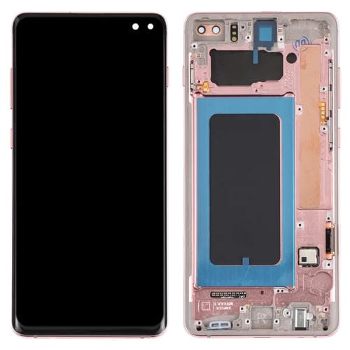 Écran LCD Super AMOLED Samsung Galaxy S10+ avec Cadre (Rose)