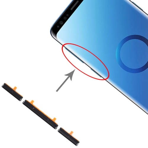 Jogo de Teclas Laterais Samsung Galaxy S9/S9+ Botões (Preto)