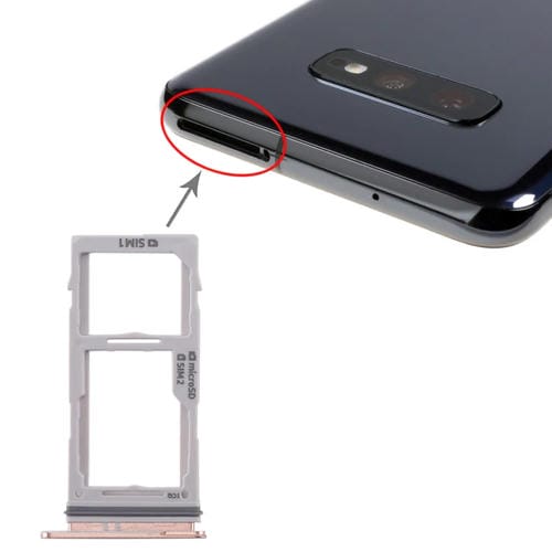 Plateau de carte SIM/Micro SD Samsung Galaxy S10+/S10/S10e (Or Rose)