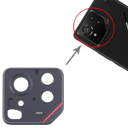 Estrutura da Lente da Câmara Traseira Asus Rog Phone 9 Pro 5G (Vermelho)