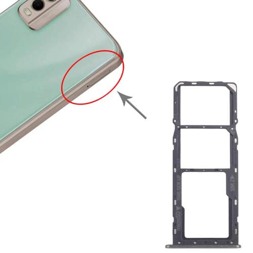 Original Nokia C32 SIM Card Tray + Micro SD Tray (Black)