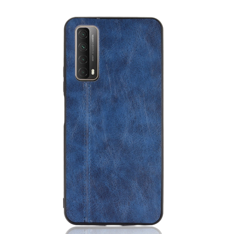 Para Huawei Y7A / P Smart 2021 A prueba de golpes Patrón de vaca de costura PC para PC + PU + TPU Case (Azul)