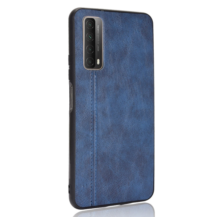 Para Huawei Y7A / P Smart 2021 A prueba de golpes Patrón de vaca de costura PC para PC + PU + TPU Case (Azul)