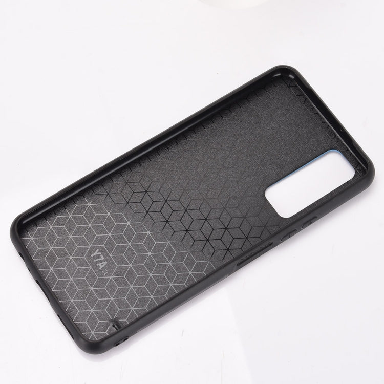 Para Huawei Y7A / P Smart 2021 A prueba de golpes Patrón de vaca de costura PC para PC + PU + TPU Case (Azul)