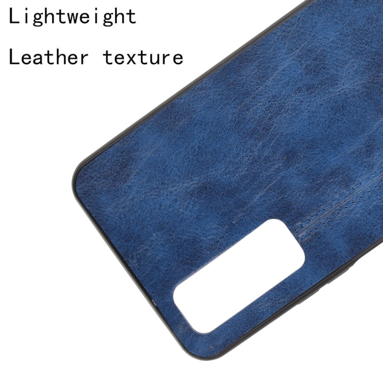 Para Huawei Y7A / P Smart 2021 A prueba de golpes Patrón de vaca de costura PC para PC + PU + TPU Case (Azul)