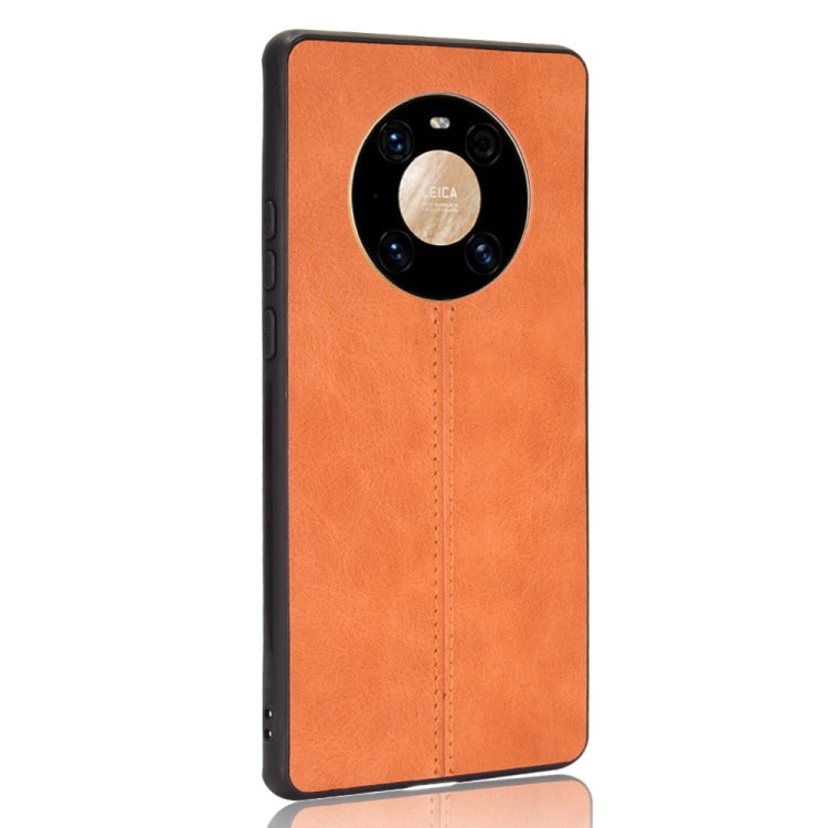 Para Huawei Mate 40 Pro Piel de patrón de vaca de costura a prueba de golpes PC + PU + TPU Funda (Naranja)