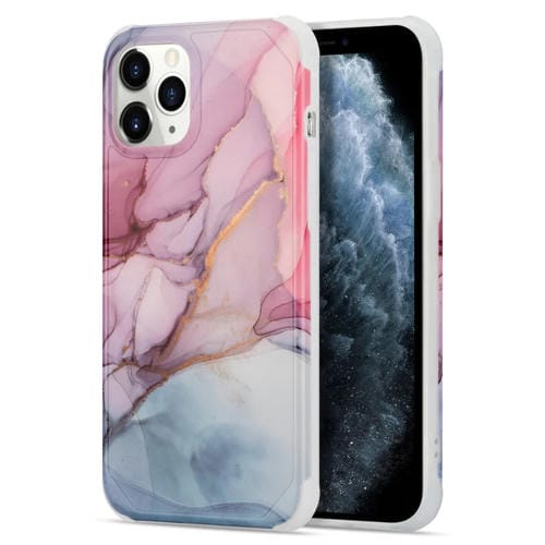 Funda para iPhone 12 Mini Four Corners Anti-Shattering Flow Gold Marble Imd (Pulper Blue Ld3)