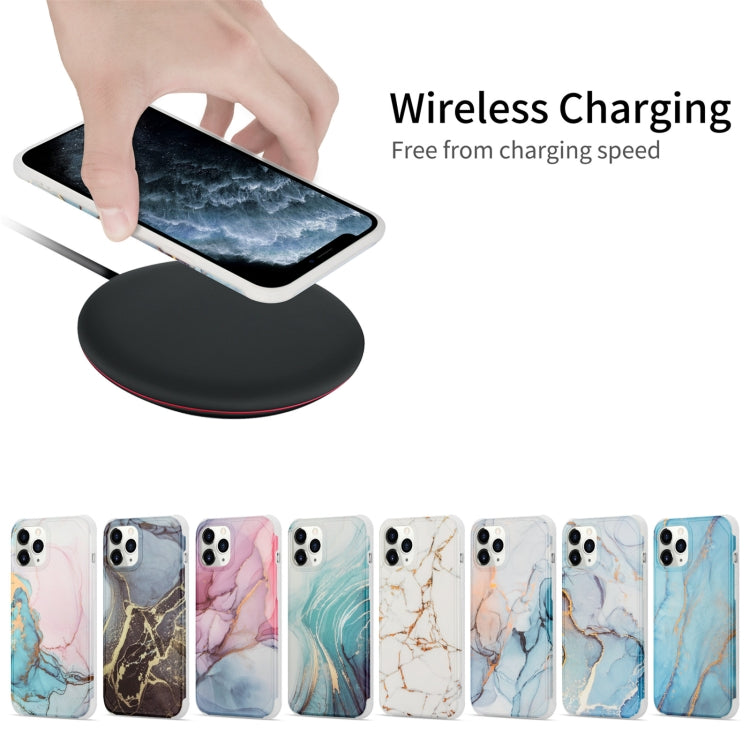 Funda para iPhone 12 Mini Four Corners Anti-Shattering Flow Gold Marble Imd (Pulper Blue Ld3)