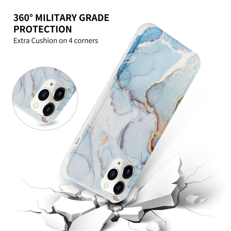 Funda para iPhone 12 Mini Four Corners Anti-Shattering Flow Gold Marble Imd (Rosa Azul)