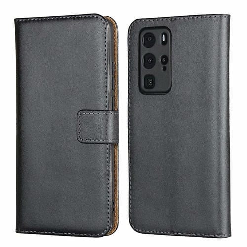 Funda horizontal de cuero de piel de cuero de piel de cuero con cierre magnético y tragamonedas y carreteras para Huawei P40 Pro (Negro)