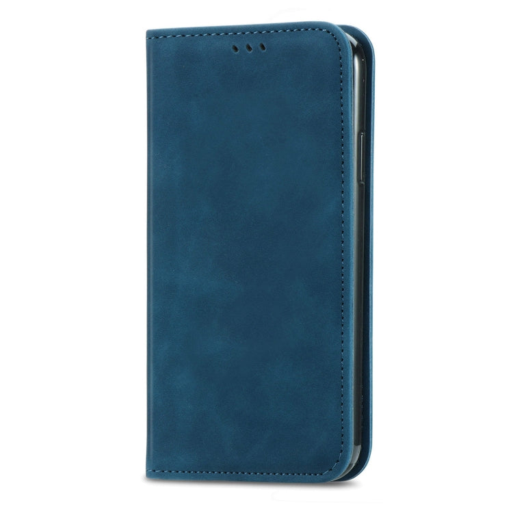 Para Huawei Nova 8 SE Retro Siente Sienta Asunto Magnético Horizontal Flip Funda de cuero con soporte y ranuras para tarjetas y marco de fotos (azul)