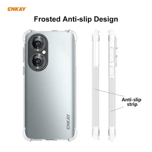 Para Huawei P50 Hat-Prince Enkay Clear TPU Funda a prueba de golpes Tapa antideslizante suave + 0.26mm 9h 2.5D Pegamento completo Cobertura completa Protector de cristal templado