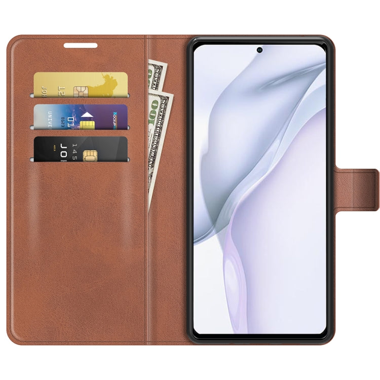 Para Huawei P50 Retro Becerro patrón Hebilla Horizontal Flip Funda de cuero con soporte y tragamonedas y billetera (marrón claro)