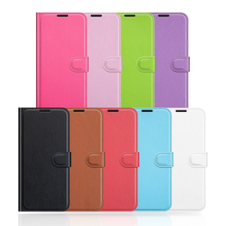 Funda Protectora Wiko Power U30 Litchi Texture Horizontal Flip con Soporte y Ranuras para Tarjetas y Billetera (Rojo)