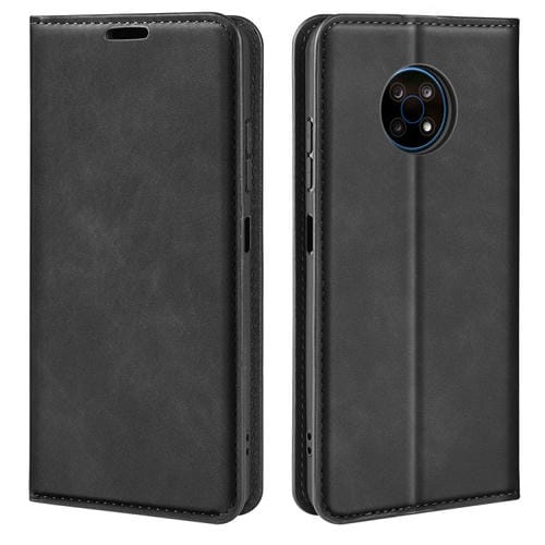 Para NOKIA G50 Funda de cuero de succión magnética de succión magnética de negocios con soporte y ranuras para tarjetas y billetera (Negro)