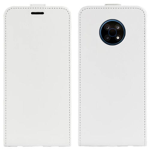 Para NOKIA G50 R64 textura de una sola estuche protectora de cuero con volteo vertical con tragamonedas y marco de fotos (blanco)