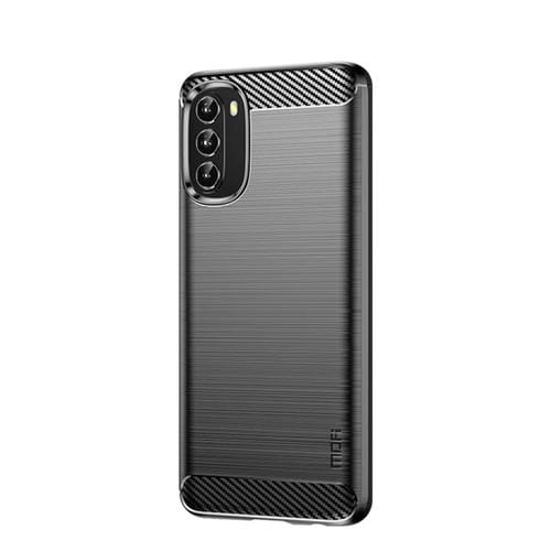 Para Motorola Moto G 5G 2022 MOFI Gentleness Series de textura cepillada Fibra de carbono TPU Case (negro)