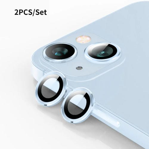 Película de Vidrio Templado Lente Trasera Enkay para iPhone 15/15 Plus 9H Aleación de Aluminio (Azul) - MOVILSTORE