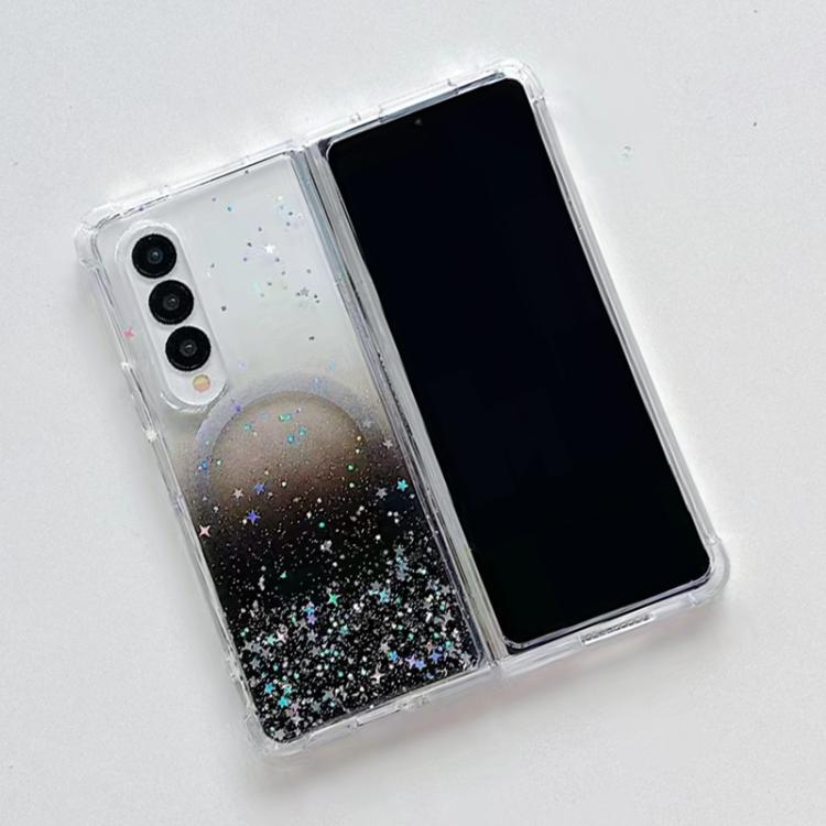 Funda protectora de TPU con purpurina Magsafe para Samsung Galaxy Z Fold6 (negra)