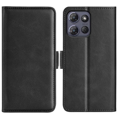 Funda de Cuero con Tapa Horizontal y Hebilla Magnética para Motorola Moto G Power 2025 (Negro)