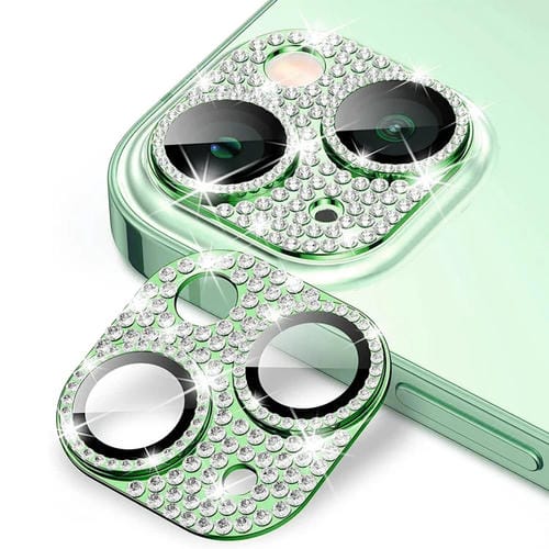 Lente de Cámara + Protector Vidrio Templado Enkay Hat-Prince Blink Diamond para iPhone 15/15 Plus (Verde) - MOVILSTORE