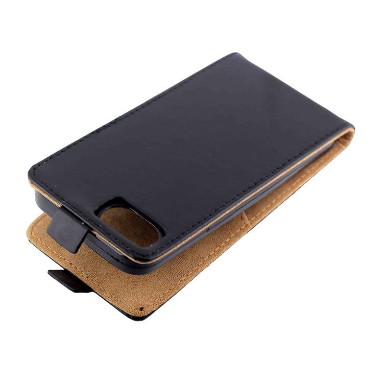 Funda de Cuero con Tapa Vertical para iPhone 16E con Ranura para Tarjetas (Negro)