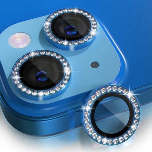 Película Vidrio Lente Cámara iPhone 15/15 Plus Enkay Antirreflectante Anillo Diamante (Azul Marino) - MOVILSTORE
