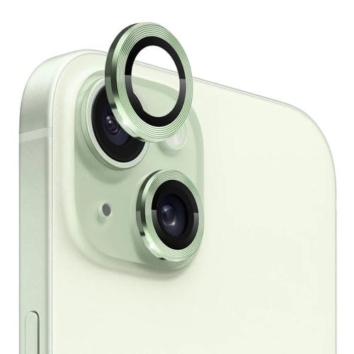 Protector de Lente de Cámara Northjo para iPhone 15/15 Plus Vidrio Templado Anillo de Metal (Verde) - MOVILSTORE