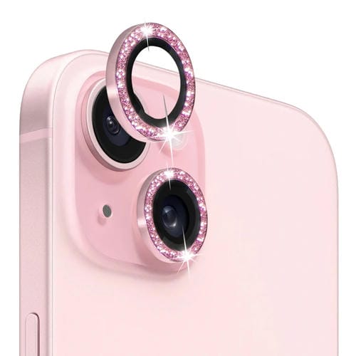 Protector de Lente de Cámara Northjo para iPhone 15/15 Plus Vidrio Templado Película Anillo de Metal (Rosa) - MOVILSTORE
