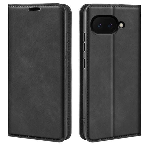 Funda de Cuero con Ventosa Magnética para Google Pixel 9A Retro-Skin (Negra)