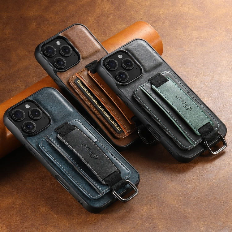 Funda para Teléfono Suteni H13 con Correa para Muñeca y Tarjetero para iPhone 16E (Negra)