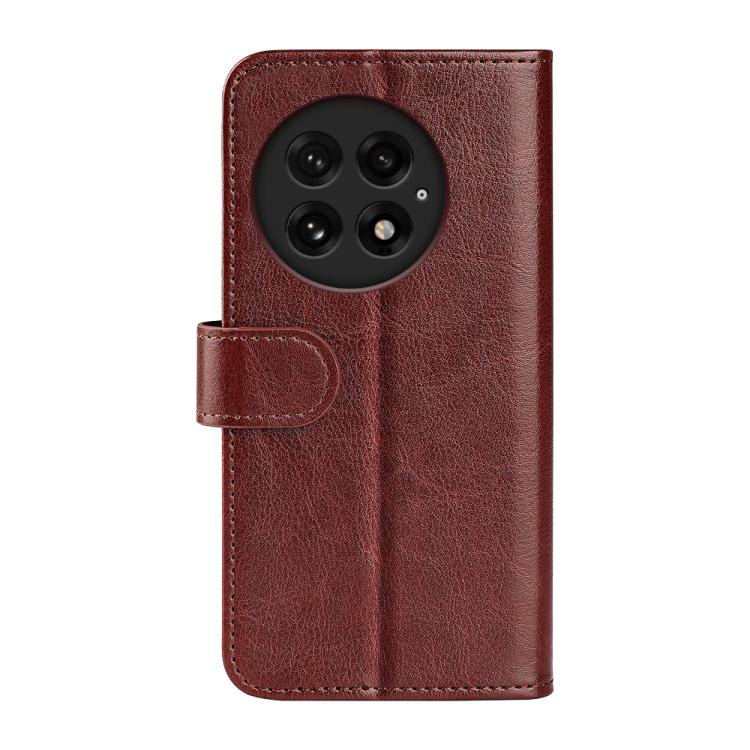 Funda de Cuero con Tapa Horizontal Textura R64 para OnePlus 13 (Marrón)