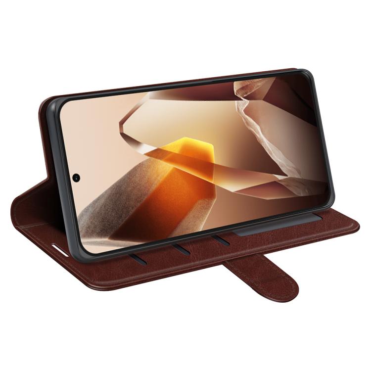 Funda de Cuero con Tapa Horizontal Textura R64 para OnePlus 13 (Marrón)