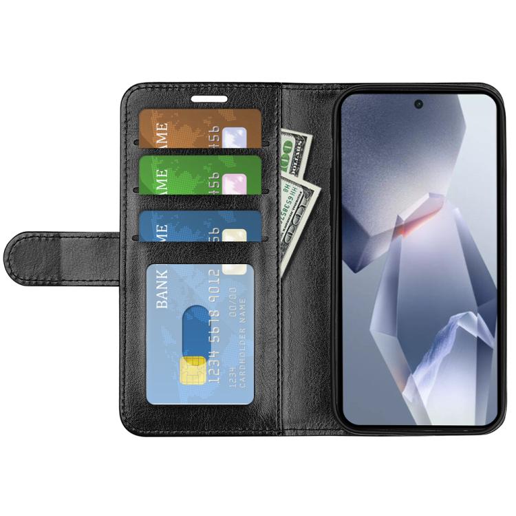 Funda de Cuero con Tapa Horizontal Textura R64 para OnePlus Ace 5 Pro (Negra)