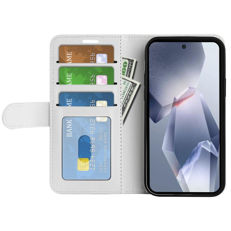 Funda de Cuero con Tapa Horizontal Textura R64 para OnePlus Ace 5 Pro (Blanca)