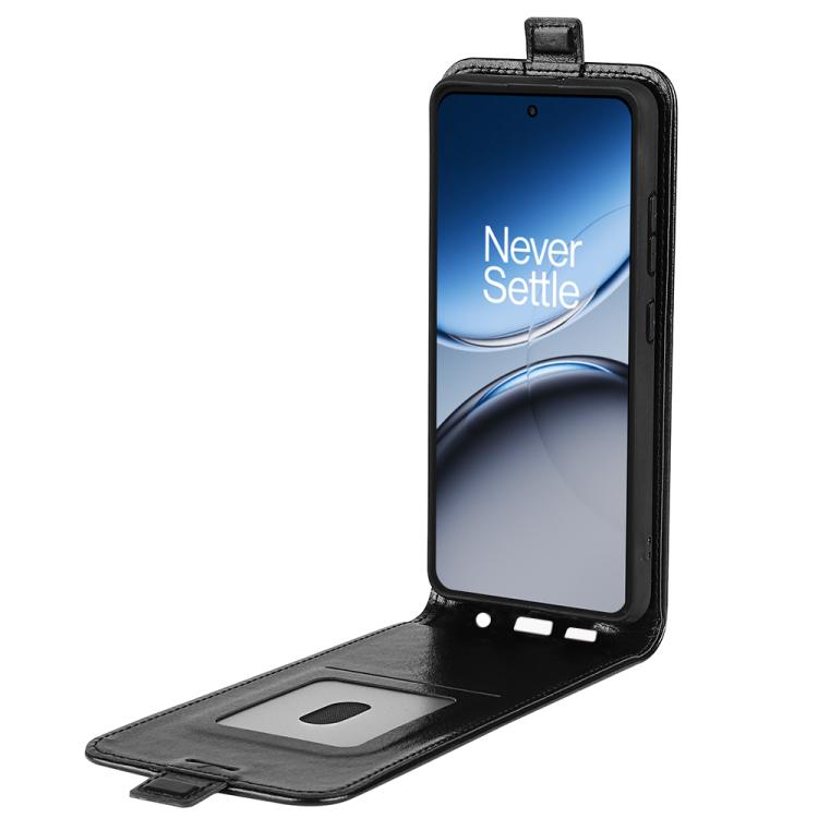 Funda de Cuero con Tapa Vertical para OnePlus Nord 4 (Negro)
