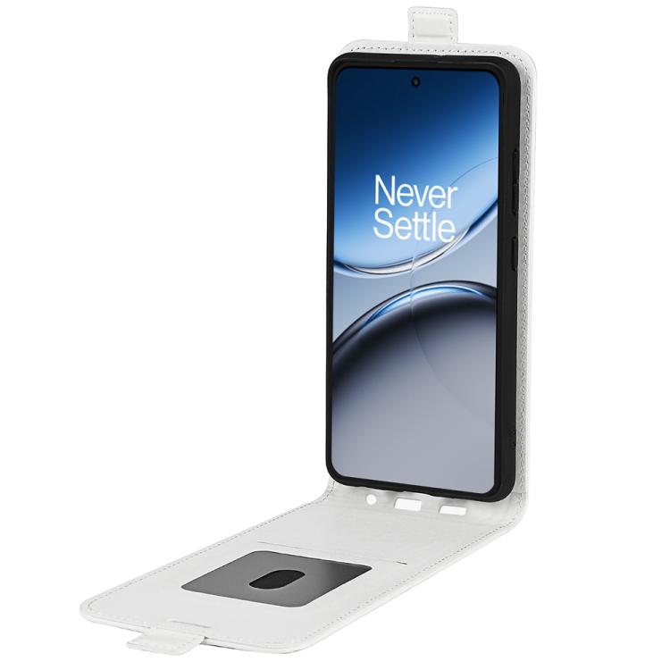 Funda de Cuero con Tapa Vertical y Textura R64 para OnePlus Nord 4 (Blanca)