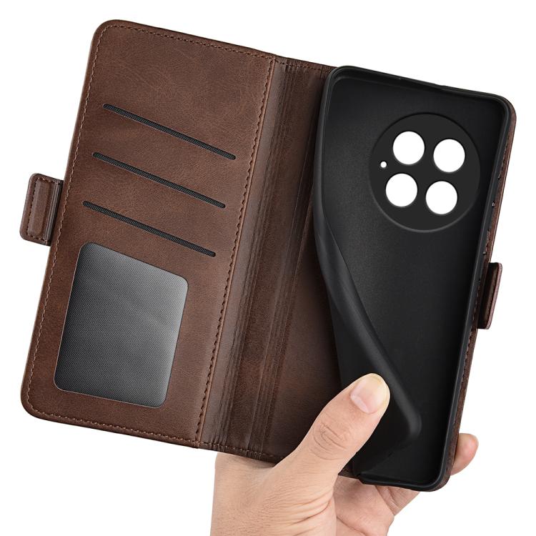 Funda de Cuero con Tapa Horizontal y Hebilla Magnética Doble Cara para OnePlus 13 (Marrón)