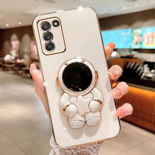 Estuche para Teléfono Samsung Galaxy S20 Embrace Stars con Soporte para Astronauta Galvanizado (Blanco)