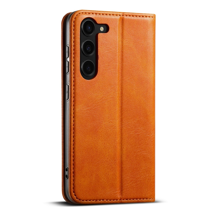 Funda para Samsung Galaxy S22 + 5G Suteni J02 Cuero con Billetera de Cera de Aceite (Caqui)