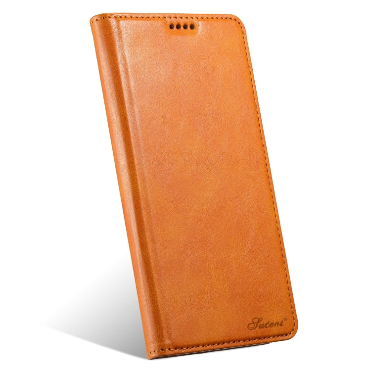 Funda para Samsung Galaxy S22 + 5G Suteni J02 Cuero con Billetera de Cera de Aceite (Caqui)