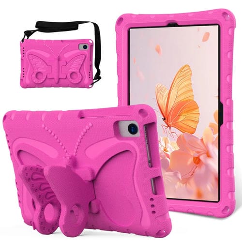 Funda Eva a Prueba de Golpes Samsung Galaxy Tab S6 Lite 10.4 P610 Soporte Mariposa (Rosa Rojo)