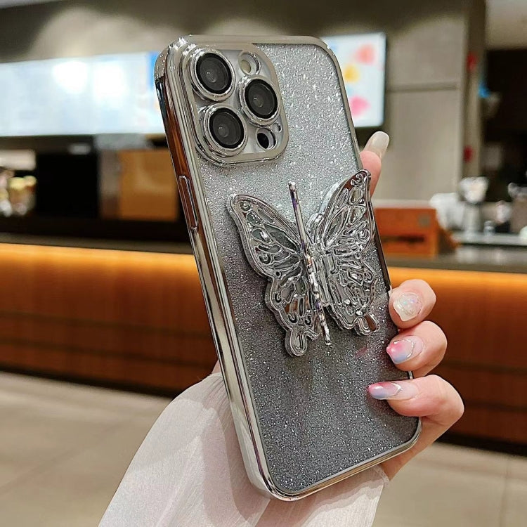 Estuche para teléfono TPU iPhone 15 Mariposa 3D Brillo Degradado Galvanizado (Azul Degradado) - MOVILSTORE