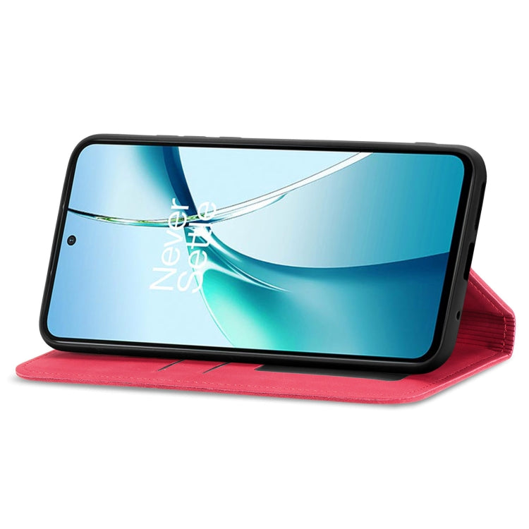 Funda de Cuero con Tapa Magnética para OnePlus Ace 3 Pro (Rojo)