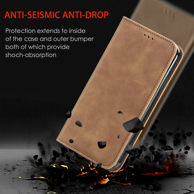 Funda de Cuero para OnePlus Ace 3 Pro con Tapa Magnética y Tacto Retro (Marrón)