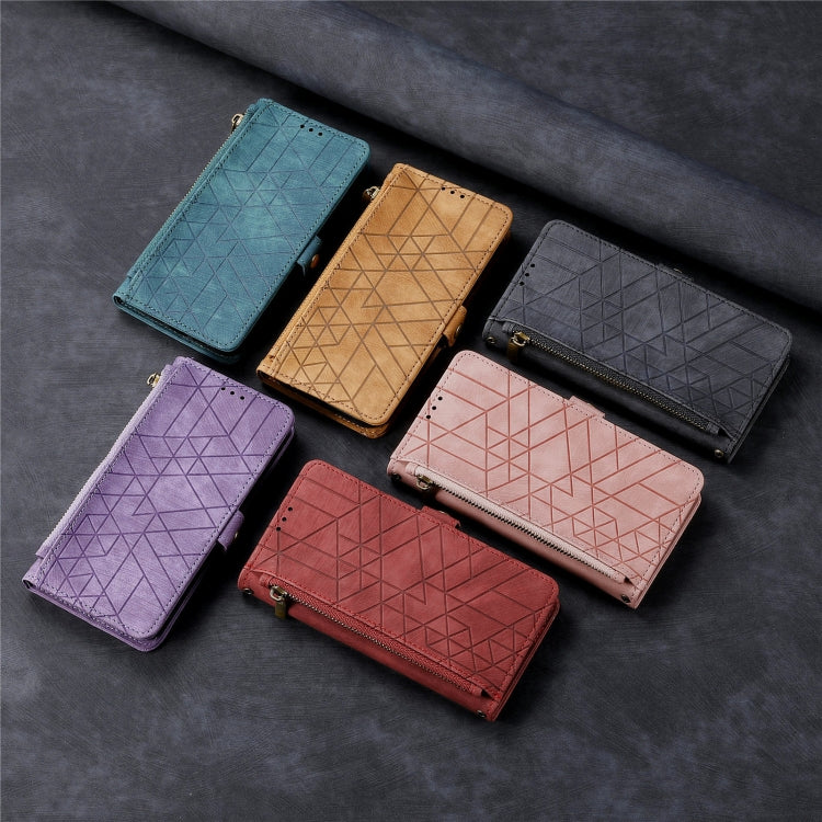 Funda de Cuero para OnePlus Ace 3 Pro con Hebilla Lateral y Cierre Geométrico (Rosa)
