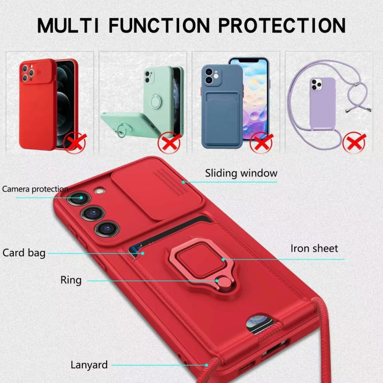 Funda de silicona deslizante con tarjetero magnético para Samsung Galaxy A56 5G (verde noche oscuro)