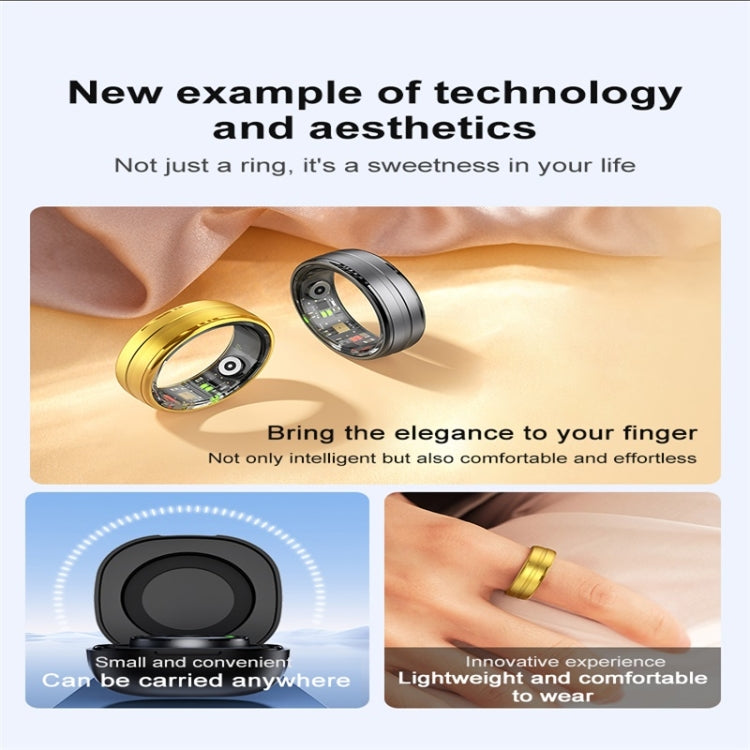 Anillo Inteligente R06 Tamaño 12 Compatible Frecuencia Cardíaca Oxígeno Sueño Modos Deportivos (Negro)
