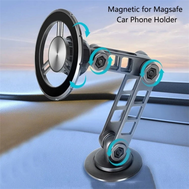 Soporte para Teléfono Móvil con Brazo Robótico Ajustable G198, Soporte Magnético para Parabrisas de Salpicadero de Coche (Gris)