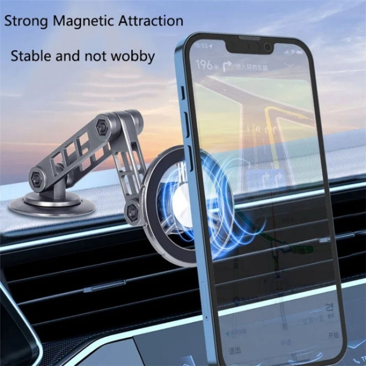 Soporte para Teléfono Móvil con Brazo Robótico Ajustable G198, Soporte Magnético para Parabrisas de Salpicadero de Coche (Plateado)